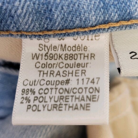 Rag & Bone Blue The Dre Distressed Light Wash Mid Rise Jeans USA Size 28 (33x31) - Picture 4 of 16